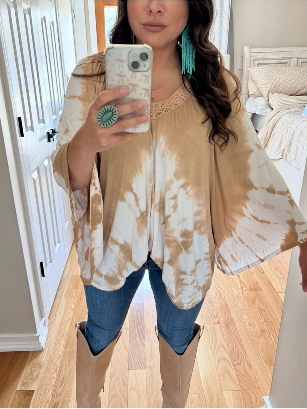 Chicos tie dye bell sleeve tunic